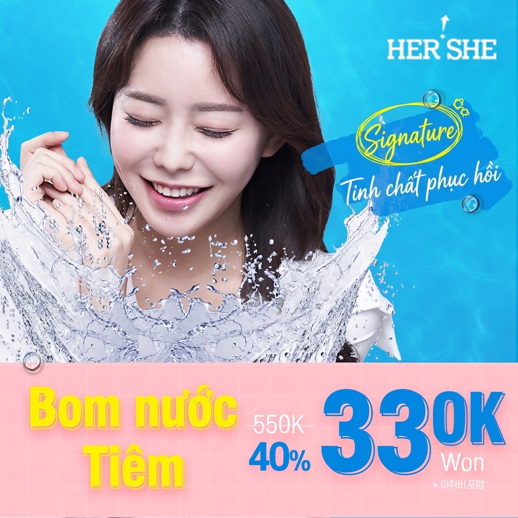 Kết hợp Tiêm căng bóng x Tiêm cá hồi, Tiêm bom nước 3.5cc
