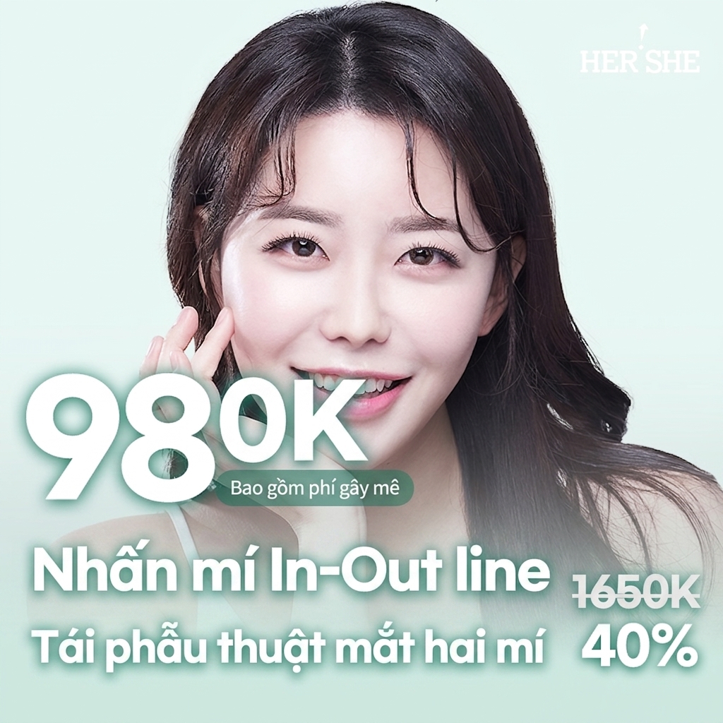 Phẫu thuật lại mắt Bấm mí, đường In-Out tự nhiên